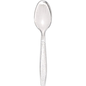 S2601C Clear Heavy Weight Polystyrene Spoons (Bulk) -