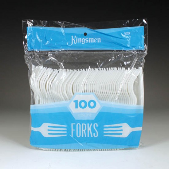 P3301WHT Kingsmen White PolyPro Forks - 1000(10/100)