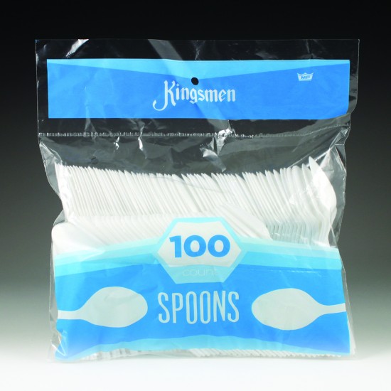 P3302WHT Kingsmen White PolyPro Spoons - 1000(10/100)