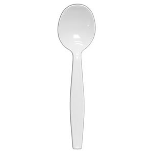 S4601W White Heavy Weight Polystyrene Soup Spoons