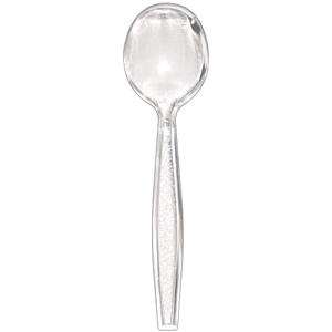 S4601C Clear Heavy Weight Polystyrene Soup Spoons