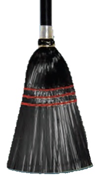 T04400 Black Plastic Lobby Broom - 1