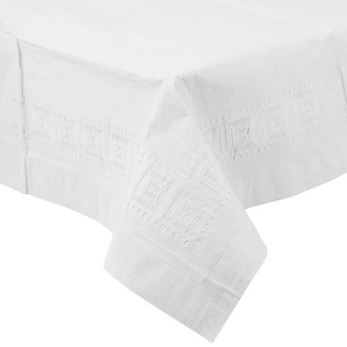 482-001 White 54&quot; x 108&quot; Folded 3 Ply (2 Ply Tissue, 1