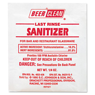 DVO90223 Beerclean Last Rinse Sanitizer (.25oz pouch) - 100
