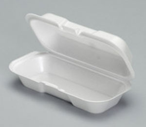 72HT1 White Hot Dog Foam
Hinged Containe (7.38 x 3.56 x 
2.25) - 500 (4/125)