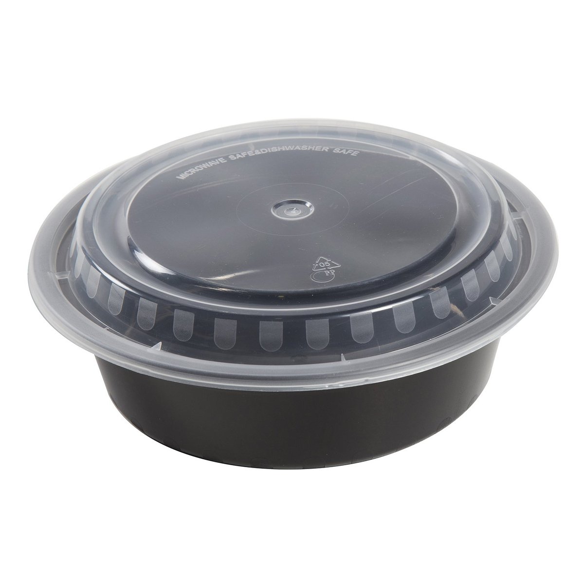 17CPRB32 Black 7&quot; (32oz) Round  Microwavable Combo Pack - 150