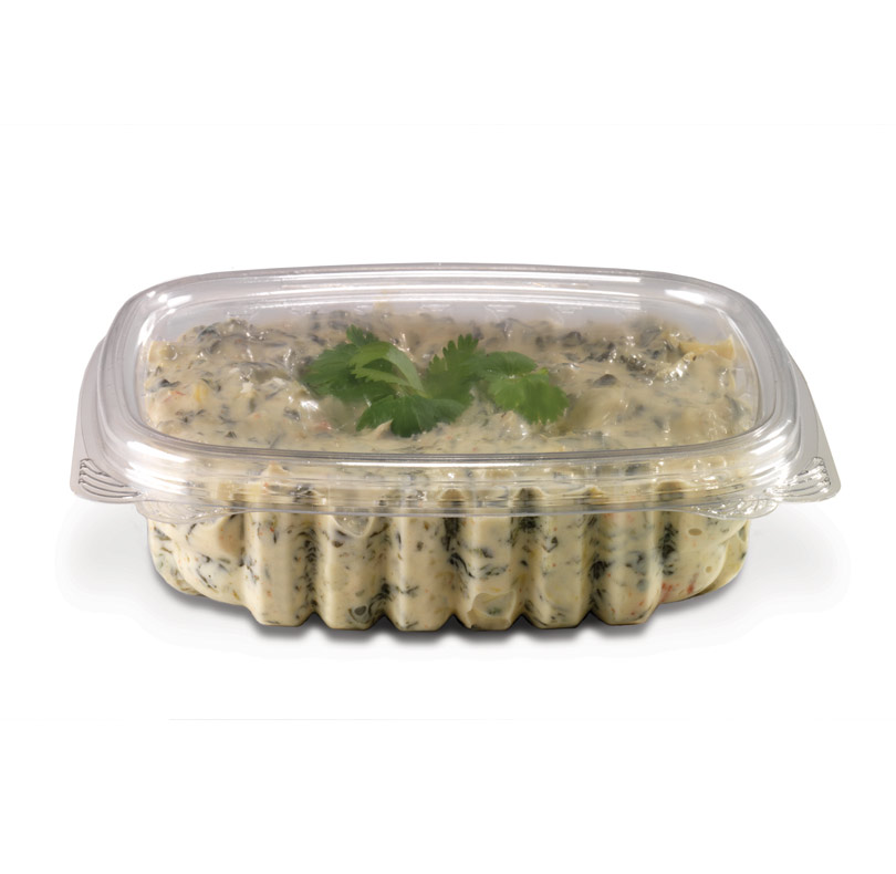 CS08 Clear 8 oz. Rectangular Hinged Deli Containers -