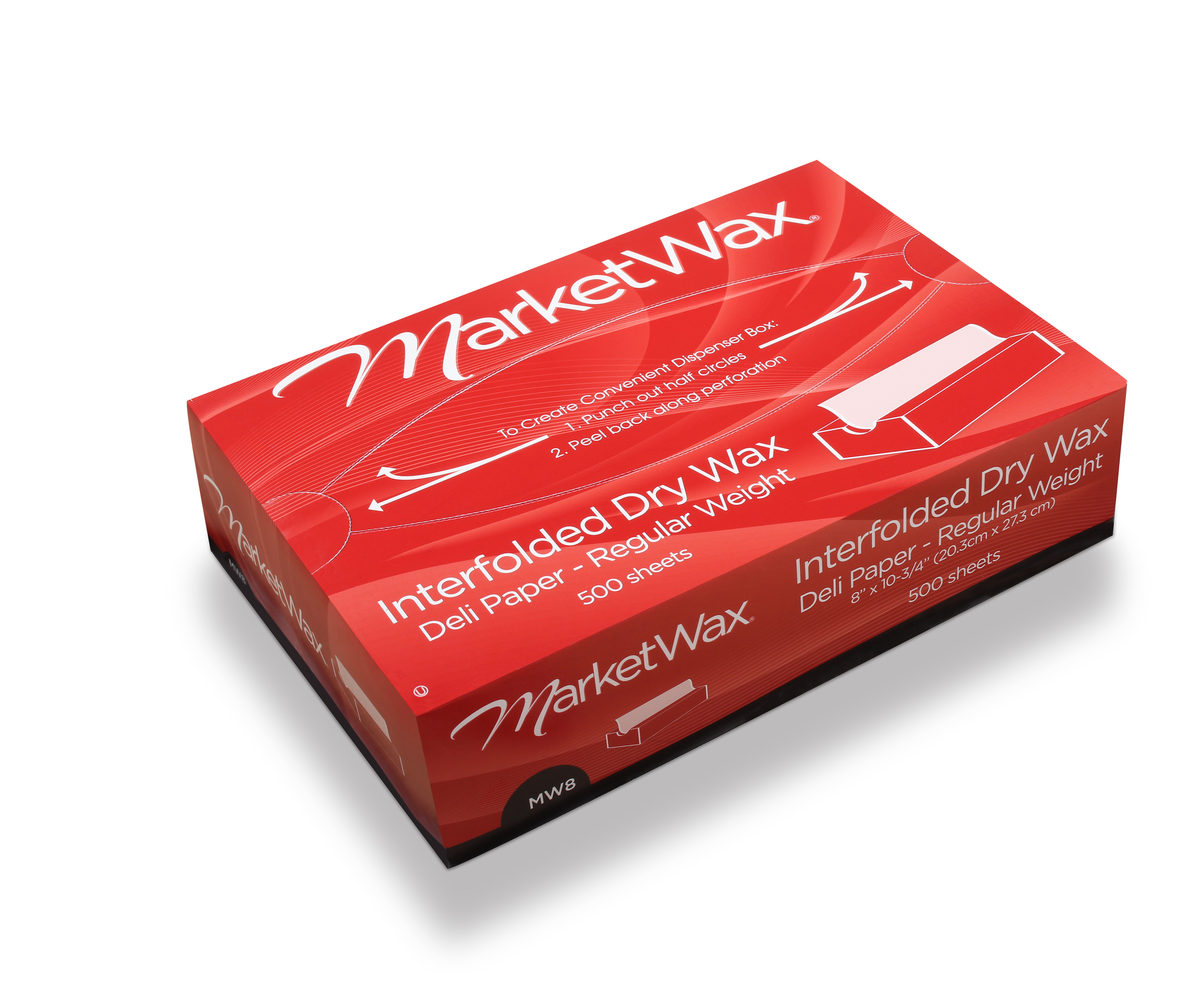 MW8 MarketWax 8&quot;x10.75&quot; 
Interfolded Dry Wax Deli 
Sheets - 6000(12/500)