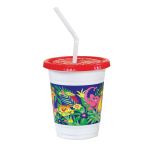 CC12C-J5145 Kids Combo Jungle Plastic Cups (Cup/Lid/Straw)