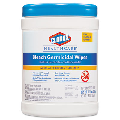 CLO30577CT Clorox Bleach Germicidal Wipes - 6 (6/150)