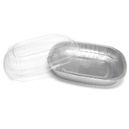 4201-55-100CWDL Silver Small
Entree with Dome Lid 
(Gourmet-To-Go) - 100