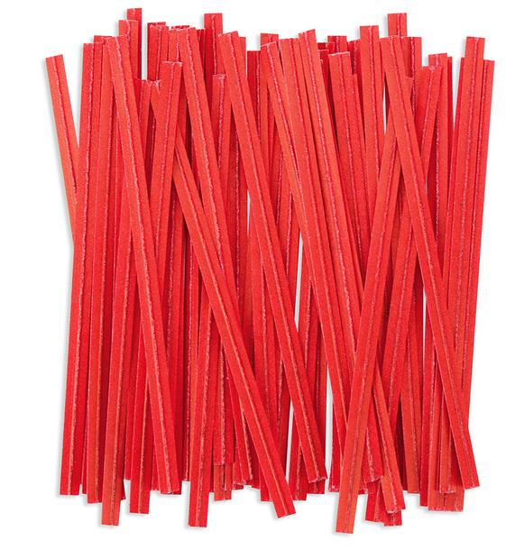 M4PAR Red 4&quot; Paper Wire Twist Ties - 500