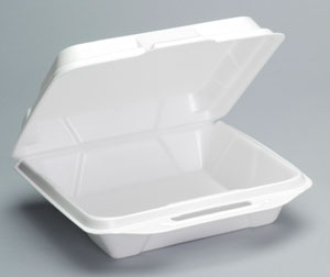 90HTPF1VR Large White U-Vent 
1-Comp Foam Hinged Container - 
200(2/100)