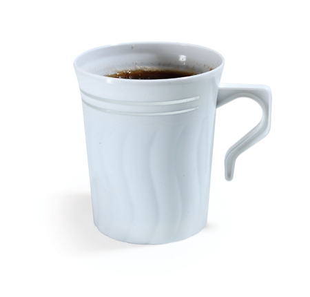 508-WH White 8 oz. Coffee Cups with Silver Trim - 120