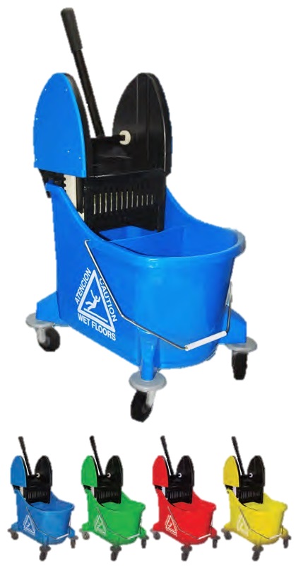 T01014MWH Blue 35 Qt. Dual Cavity Mop Bucket and Wringer