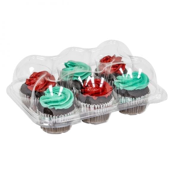 IP456 Clear 6 ct. PET  Cupcake/Muffin Containers - 
