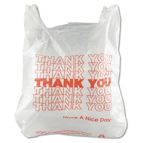 T12#TY 8x4x16 White &quot;Thank
You&quot; 12# T-Sacks - 2000