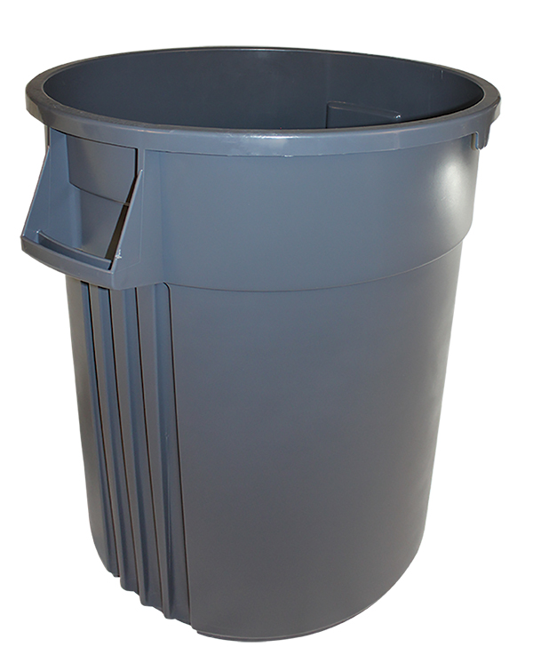 7744-3 Gray 44 Gallon Vented Gator Trash Container - 1